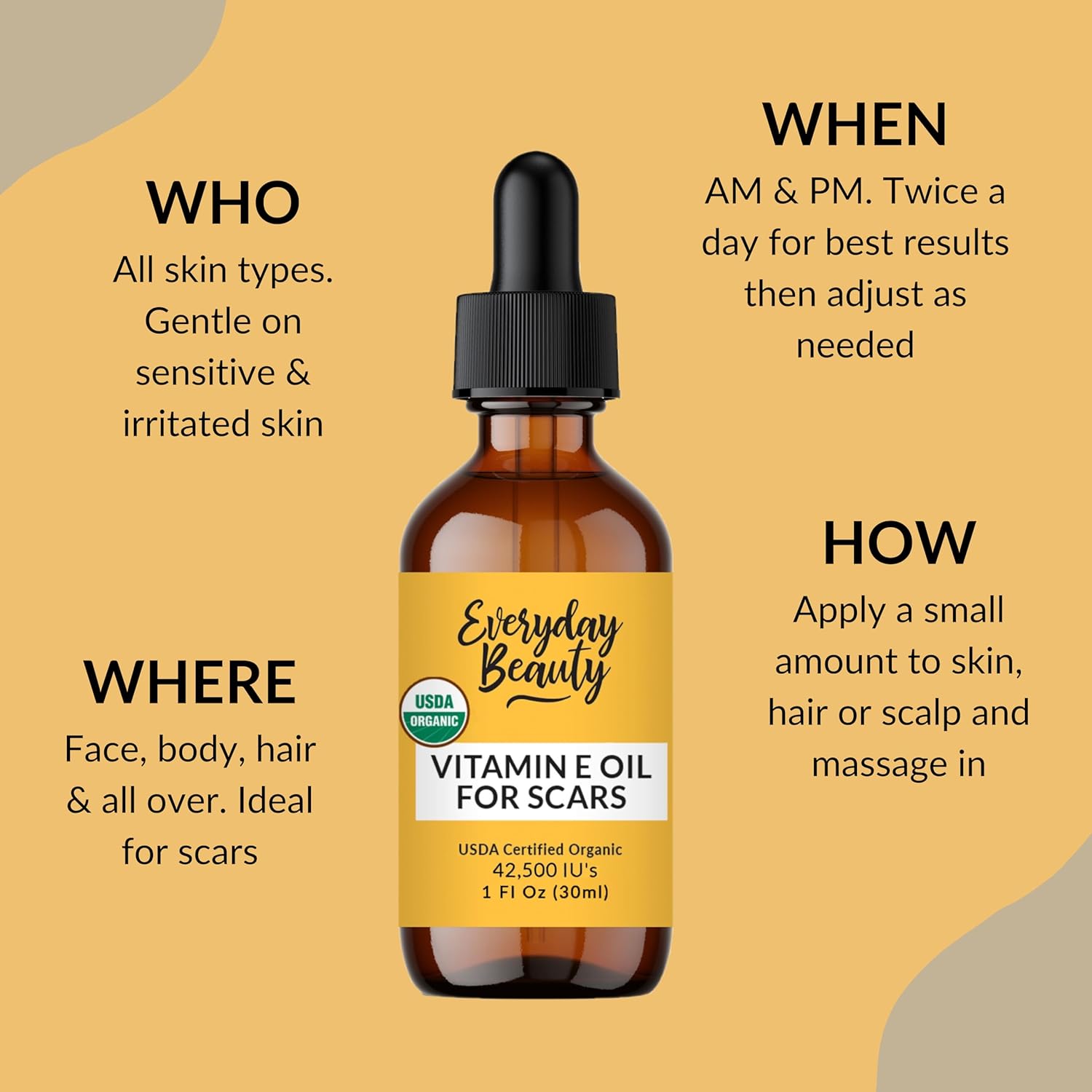 Organic Vitamin E Oil for Scars