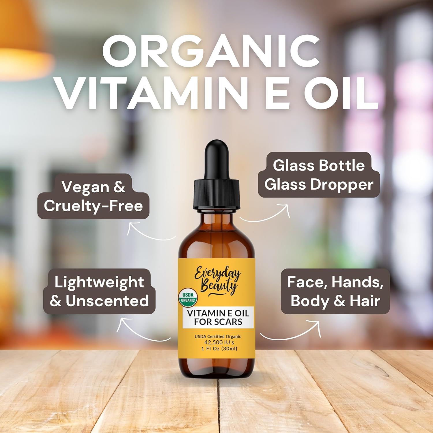 Organic Vitamin E Oil for Scars