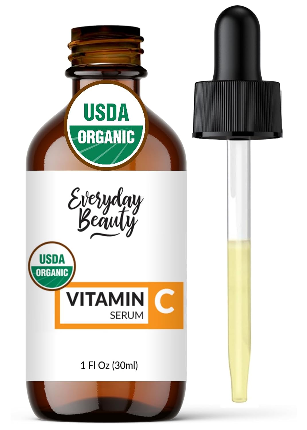 Organic Vitamin C Serum for Face - USDA Certified Facial Serum - Anti Aging For Fine Lines & Wrinkles - Potent Botanical Ingredients & Non GMO