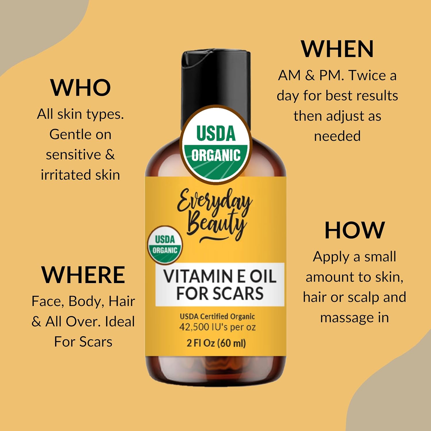 Organic Vitamin E Oil for Scars