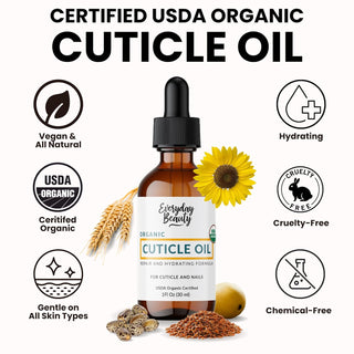 Organic Cuticle & Nail Oil - Repair, Revitalize & Hydrate Cuticles and Nails - Organic Spa Treatment - For Stronger Healthier Nails and Cuticles