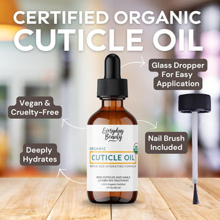 Organic Cuticle & Nail Oil - Repair, Revitalize & Hydrate Cuticles and Nails - Organic Spa Treatment - For Stronger Healthier Nails and Cuticles
